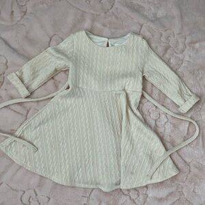 Rare Editions Cream Textured Kids Dress